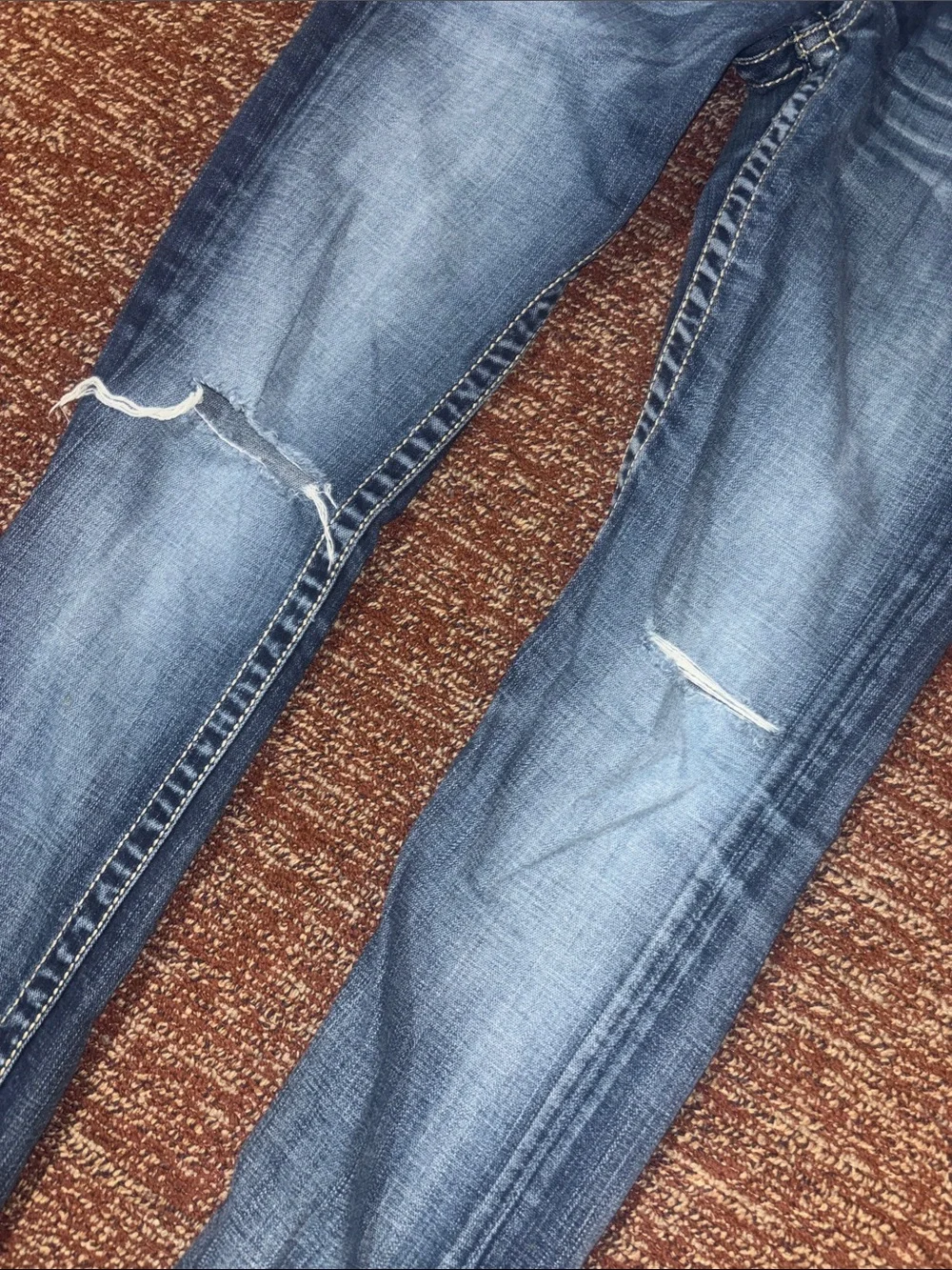 BKE Stella skinny dark wash embroidered pocket western distressed denim 27 - Picture 6 of 13